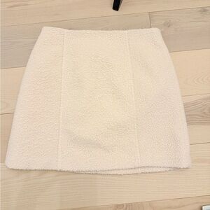 LOFT BOUCLE MINI SKIRT 6 WHITE/CREAM